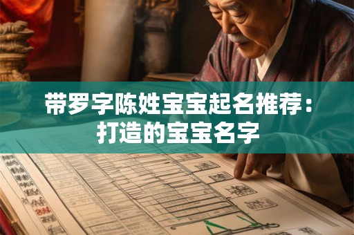 详细阅读:带罗字陈姓宝宝起名推荐:打造的宝宝名字 带罗字陈姓宝宝起名推荐:打造的宝宝名字