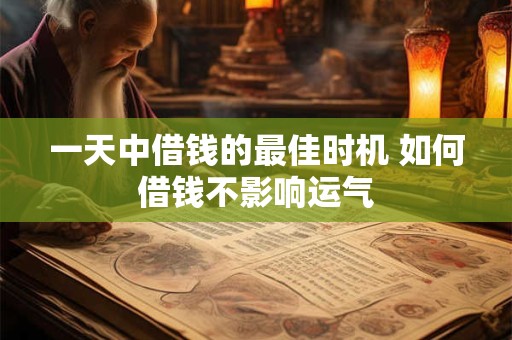 一天中借钱的最佳时机 如何借钱不影响运气