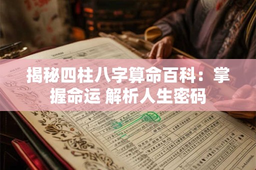 揭秘四柱八字算命百科：掌握命运 解析人生密码