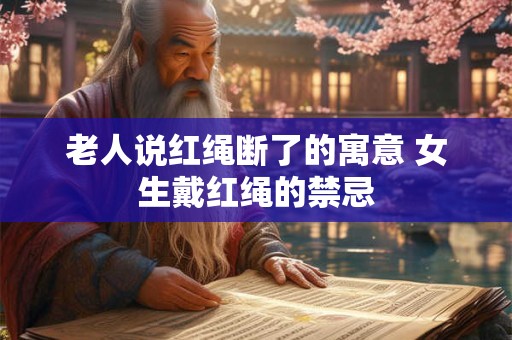 老人说红绳断了的寓意 女生戴红绳的禁忌