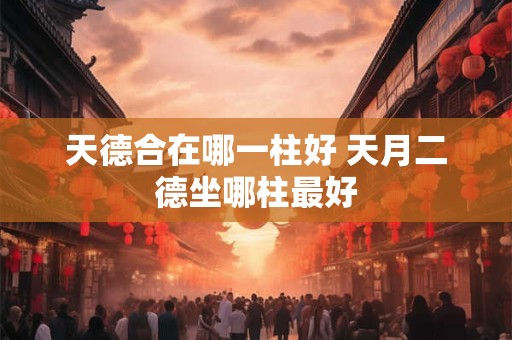 天德合在哪一柱好 天月二德坐哪柱最好
