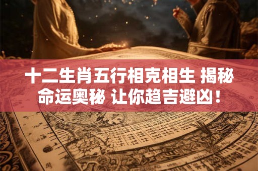 十二生肖五行相克相生 揭秘命运奥秘 让你趋吉避凶！