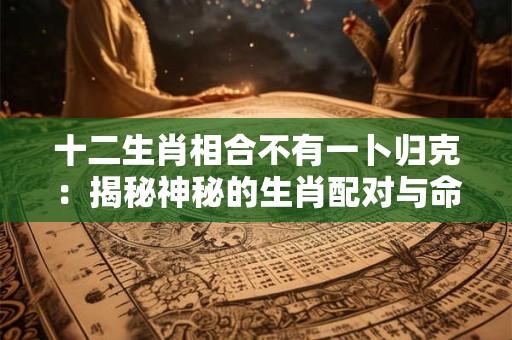 十二生肖相合不有一卜归克：揭秘神秘的生肖配对与命运之谜