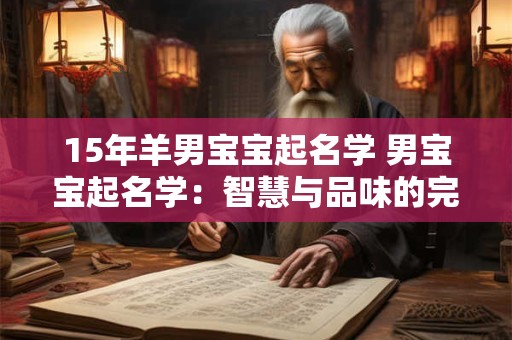 15年羊男宝宝起名学 男宝宝起名学：智慧与品味的完美结合