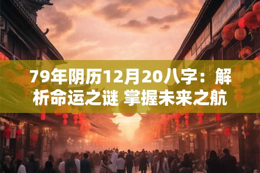 79年阴历12月20八字：解析命运之谜 掌握未来之航