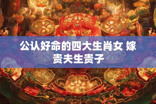 公认好命的四大生肖女 嫁贵夫生贵子