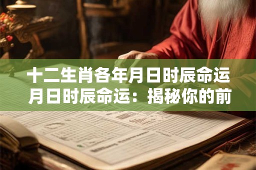 十二生肖各年月日时辰命运 月日时辰命运：揭秘你的前世今生