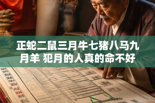 正蛇二鼠三月牛七猪八马九月羊 犯月的人真的命不好吗