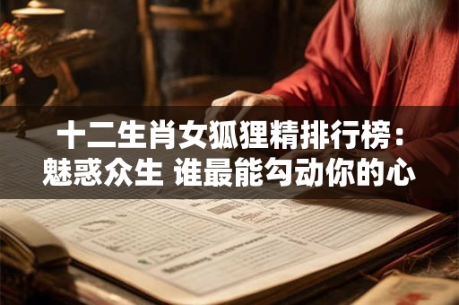 十二生肖女狐狸精排行榜：魅惑众生 谁最能勾动你的心弦