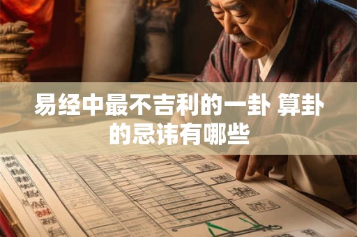 详细阅读:易经中最不吉利的一卦 算卦的忌讳有哪些 易经中最不吉利的一卦 算卦的忌讳有哪些