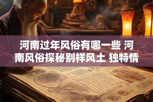 河南过年风俗有哪一些 河南风俗探秘别样风土 独特情怀