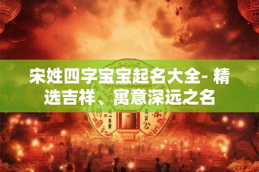宋姓四字宝宝起名大全- 精选吉祥、寓意深远之名