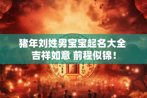 猪年刘姓男宝宝起名大全 吉祥如意 前程似锦！