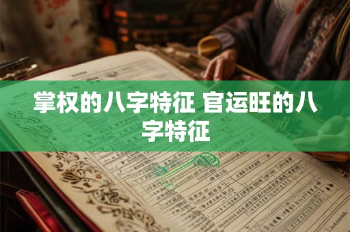掌权的八字特征 官运旺的八字特征