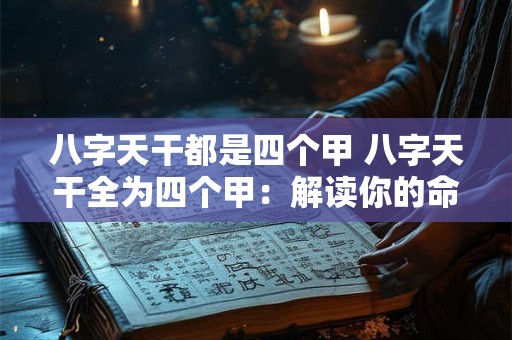 八字天干都是四个甲 八字天干全为四个甲：解读你的命运密码