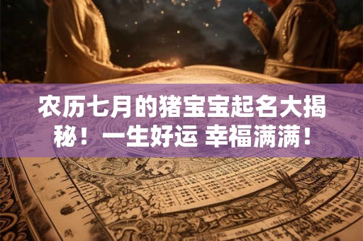 农历七月的猪宝宝起名大揭秘！一生好运 幸福满满！