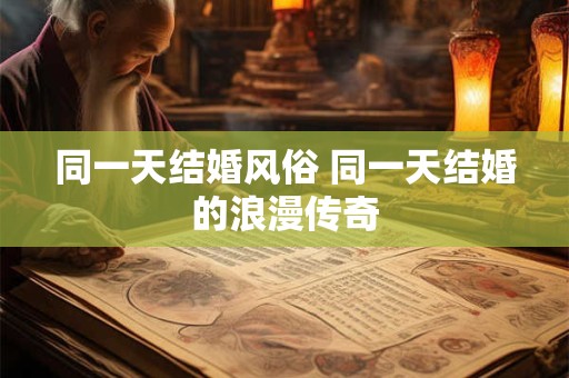 同一天结婚风俗 同一天结婚的浪漫传奇