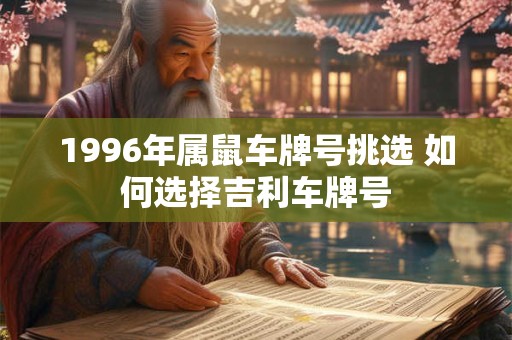 1996年属鼠车牌号挑选 如何选择吉利车牌号
