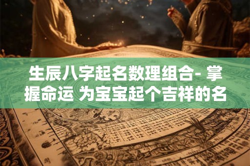 生辰八字起名数理组合- 掌握命运 为宝宝起个吉祥的名字！