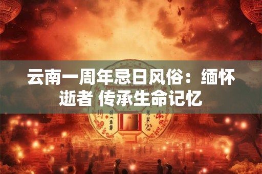 云南一周年忌日风俗：缅怀逝者 传承生命记忆