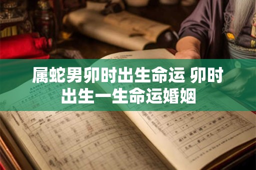 属蛇男卯时出生命运 卯时出生一生命运婚姻