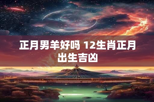 正月男羊好吗 12生肖正月出生吉凶