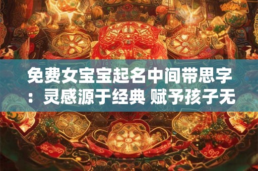 免费女宝宝起名中间带思字：灵感源于经典 赋予孩子无限未来
