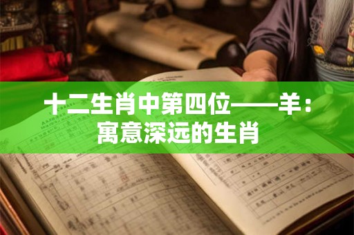 十二生肖中第四位——羊：寓意深远的生肖