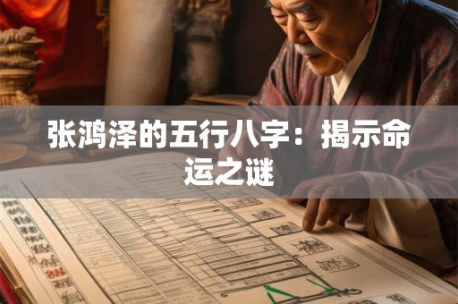 张鸿泽的五行八字：揭示命运之谜