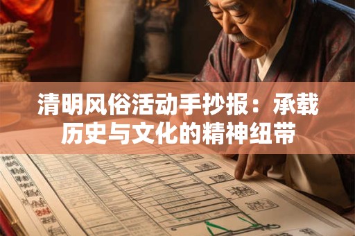 清明风俗活动手抄报：承载历史与文化的精神纽带