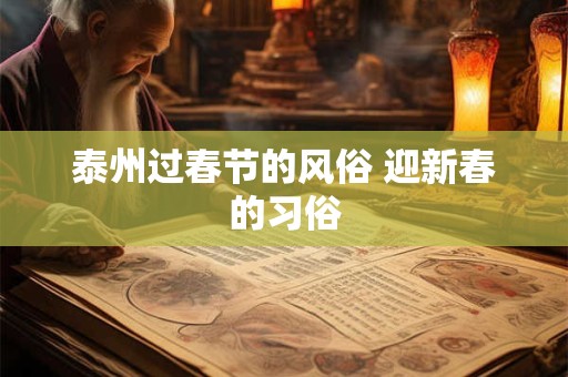 泰州过春节的风俗 迎新春的习俗