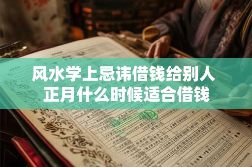 风水学上忌讳借钱给别人 正月什么时候适合借钱