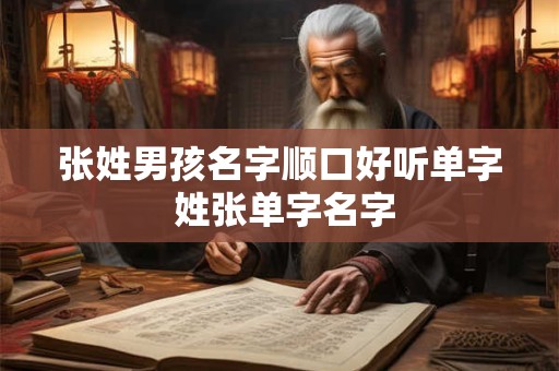 张姓男孩名字顺口好听单字 姓张单字名字