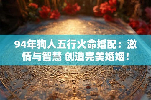 94年狗人五行火命婚配：激情与智慧 创造完美婚姻！