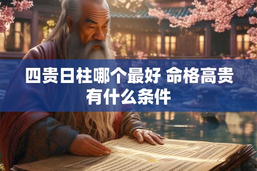 四贵日柱哪个最好 命格高贵有什么条件