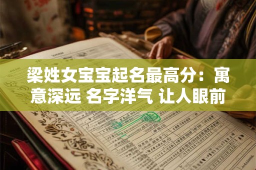 梁姓女宝宝起名最高分：寓意深远 名字洋气 让人眼前一亮