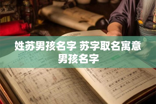 详细阅读:姓苏男孩名字 苏字取名寓意男孩名字 姓苏男孩名字 苏字取名寓意男孩名字