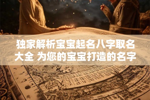 独家解析宝宝起名八字取名大全 为您的宝宝打造的名字！