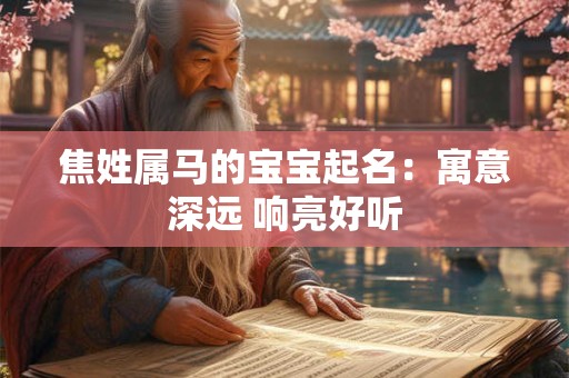 焦姓属马的宝宝起名：寓意深远 响亮好听