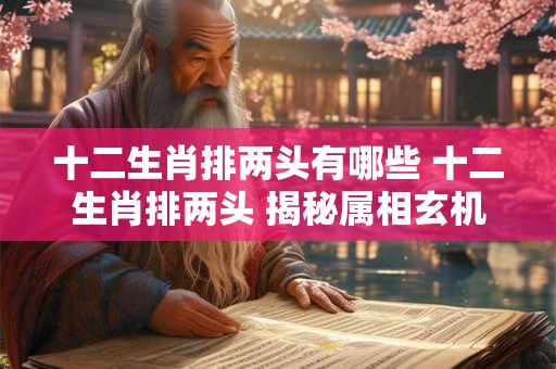 十二生肖排两头有哪些 十二生肖排两头 揭秘属相玄机！