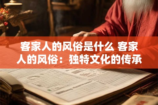 客家人的风俗是什么 客家人的风俗：独特文化的传承与魅力