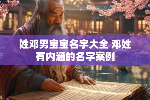 详细阅读:姓邓男宝宝名字大全 邓姓有内涵的名字案例 姓邓男宝宝名字大全 邓姓有内涵的名字案例