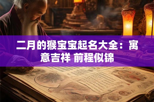 二月的猴宝宝起名大全：寓意吉祥 前程似锦