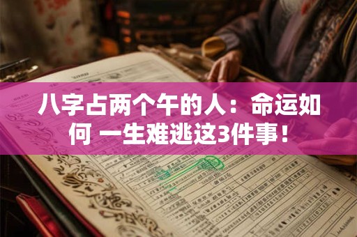 八字占两个午的人：命运如何 一生难逃这3件事！