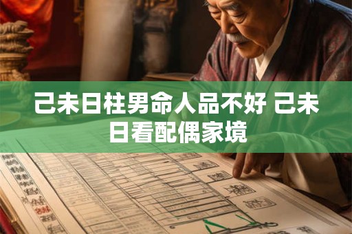 己未日柱男命人品不好 己未日看配偶家境