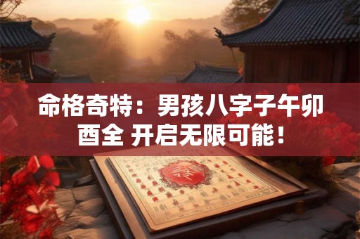 命格奇特：男孩八字子午卯酉全 开启无限可能！