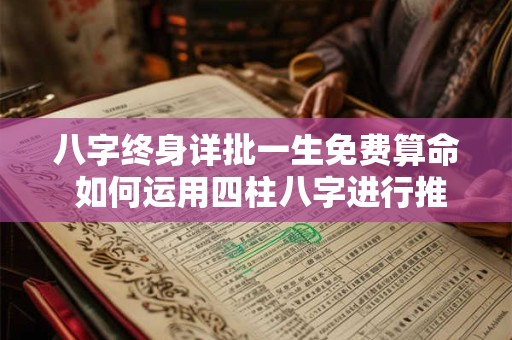 八字终身详批一生免费算命 如何运用四柱八字进行推算