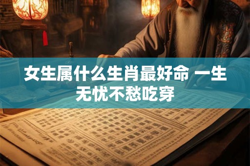 女生属什么生肖最好命 一生无忧不愁吃穿