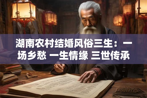 湖南农村结婚风俗三生：一场乡愁 一生情缘 三世传承