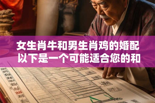 女生肖牛和男生肖鸡的婚配 以下是一个可能适合您的和